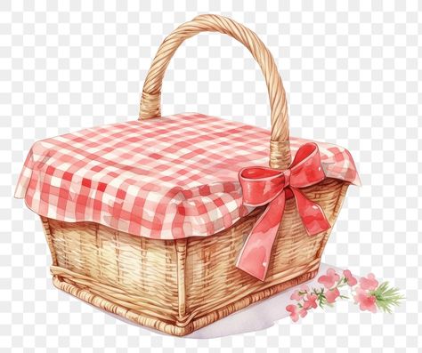 Picnic Basket Drawing, Picnic Basket Illustration, Picnic Basket Aesthetic, Picnic Stickers, Coquette Picnic, Picnic Illustration, Basket Aesthetic, Basket Illustration, Aesthetic Pngs