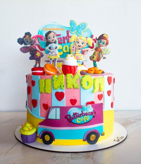 Butterbean Cafe Birthday Cake, Butterbeans Cafe, Butterbean's Cafe, Tiny Cake, Cafe Cake, Candy Birthday Cakes, Candy Birthday, Tiny Cakes, 4 Birthday