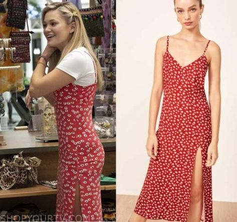 Kate Wallis Cruel Summer, Cruel Summer Outfit, Skate Shoot, Movie Fits, Young Adult Fashion, Cruel Summer, Red Floral Print, Movie Fashion, Black High Waist