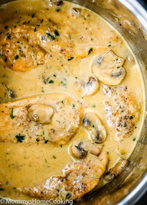 This Easy Instant Pot Chicken Marsala is one of the easiest dinner ever! It’s creamy, succulent, ultra-flavorful, and easy to pull off. It comes together in about 30 minutes, which in my book, it makes it the perfect weeknight meal. #recipe #chicken #marsala #pressurecooker #instantpot #dinner #easy Instant Pot Chicken Marsala, Chicken Marsala Easy, Stove Top Chicken, Chicken And Mushrooms, Marsala Chicken Recipes, Turkey Breast Recipe, Instant Pot Air Fryer, Instant Pot Meals, Chicken Marsala