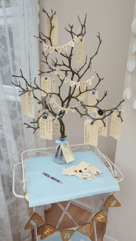 wishing tree 8 Wishing Tree Diy, Prayer Tree Ideas, Wish Tree Ideas, Tree Baby Shower Ideas, Thanksgiving Crafts For Adults, Tree Party Decorations, Wishes Tree, Simple Baby Shower Decorations, Baby Shower Tree