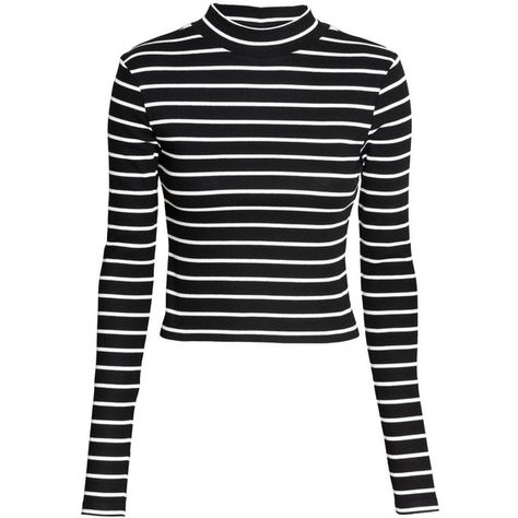 H&M Short polo-neck top ($11) ❤ liked on Polyvore featuring tops, h&m, crop top, shirts, stripes, long sleeve crop top, long-sleeve crop tops, striped long sleeve shirt, long-sleeve shirt and long sleeve shirts Long Sleeve Jersey Shirt, Long Sleeve Cotton Tops, Turtleneck Shirt, Black Long Sleeve Shirt, H&m Shorts, Shirts Black, Cotton Long Sleeve Shirt, Turtleneck Top, Black Long Sleeve Top