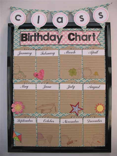 cute idea for wall for grandmas but also for using tags as a book to give away at christmas - could mass produce especially if all family members Chart Making Ideas Creative, Class Birthday Chart, Birthday Wall Ideas For Classroom, Idea For Wall, Birthday Chart Classroom, Angel Rivera, Birthday Chart, Tag Book, Starting A Daycare