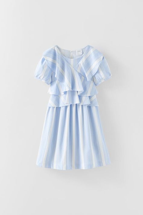 View All Dresses | Jumpsuits Girl | ZARA United States Varsity Dress, Fashion Trending Moodboard, Floral Pleated Skirt, Dress With Ruffles, Geometric Dress, Frocks For Girls, Textured Dress, Poplin Dress, Applique Dress