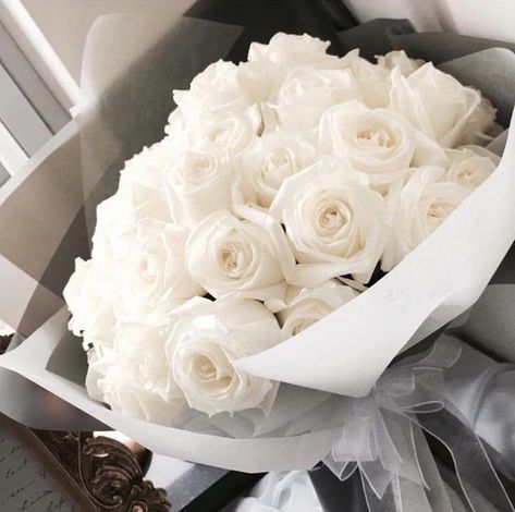 White Roses, Roses, Ribbon, Money, Flowers, White, Black