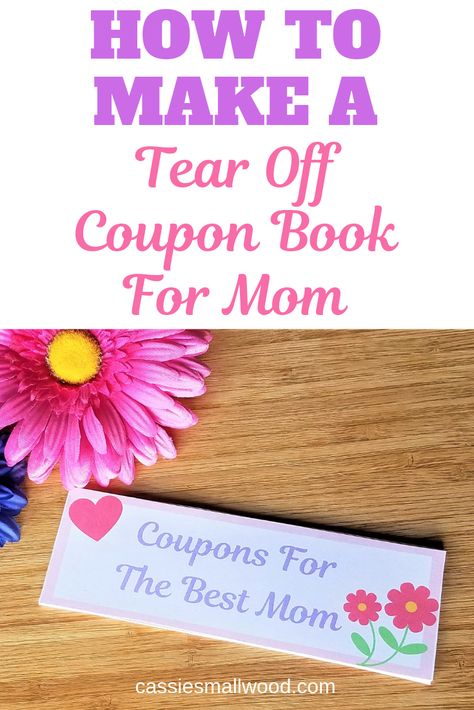 Learn how to make a tear out coupon book for Mother's Day with free printable Mother's Day coupon templates. These coupons for mom make a great Mother's Day gift, Christmas gift or stocking stuffer or birthday gift idea. A fun and easy diy project that families can make together. Great coupons from kids or daughters for mom to make her life easier. Give your mom a homemade tear off coupon booklet that is heartfelt, creative and inexpensive. Coupon Book For Mom, Coupon Book Diy, Homemade Birthday Gifts, Mom Coupons, Gifts For Mom From Daughter, Diy Stocking Stuffers, Diy Stockings, Diy Christmas Gifts For Family, Birthday Presents For Mom