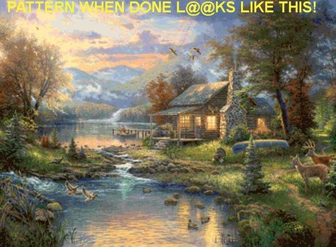 Thomas Kinkade Cross Stitch Patterns, Reflection Painting, Bird Migration, Green Home Decor, Image Notes, Mountain Retreat, Thomas Kinkade, 1000 Piece Jigsaw Puzzles, Gold Art