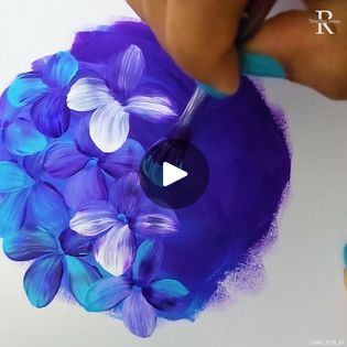 Acrylic Hydrangea Paintings, Hydrangeas Painting, Painted Hydrangea, Hydrangeas Art, Art Of Painting, Hydrangea Painting, Painted Hats, Painting Flowers, Hydrangea Flower