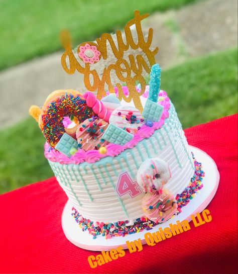 Donut Birthday Cakes, Donut Grow Up Cake, Up Cake, Birthday Donuts, Donut Birthday, Cake Donuts, 6th Birthday, 4th Birthday, Birthday Cakes