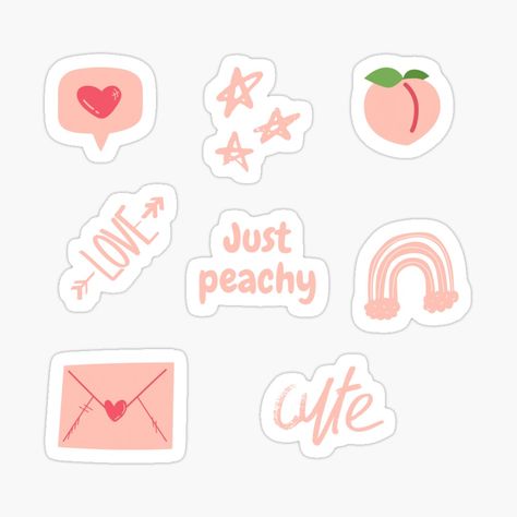 Peach Stickers Aesthetic, Peach Sticker, Peachy Aesthetic, Aesthetic Peach, 2024 Bujo, Kawaii Fruit, Funny Fruit, Peach Aesthetic, Aesthetic Sticker