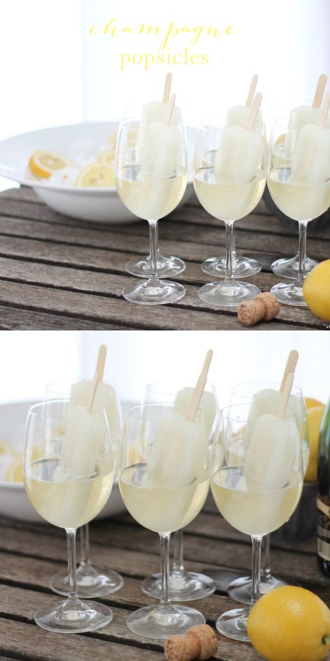 Perfect for summer champagne-popsicles! Champagne Popsicles, Alcoholic Popsicles, Popsicle Cocktail, Mojito Cupcakes, Terrazas Chill Out, Cocktail Champagne, Boozy Popsicles, Popsicle Party, Kid Friendly Drinks