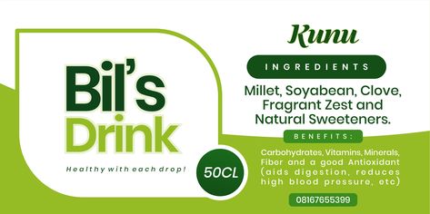 Kunu Drink, Sticker Branding, Drink Branding, Grass Background, Reducing High Blood Pressure, Drinks Brands, Flyer Design Inspiration, Graphic Design Lessons, Bottle Sticker