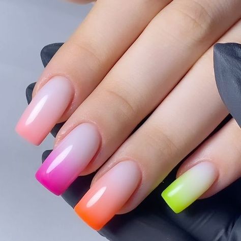 Essential Beauty Tunisia | Colorful baby-boomer with fluorescence color | Instagram Baby Color Uñas, Colorful Baby, Baby Colors, Baby Boomer, Tunisia, On Instagram, Beauty, Quick Saves, Color