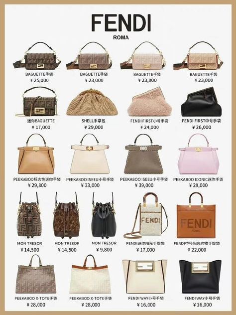 Fendi Aesthetic, Mode Logos, Luxury Bag Brands, Fashion Collection Inspiration, My Style Bags, Luxury Bags Collection, Best Designer Bags, Shoes Heels Classy, Tas Fashion