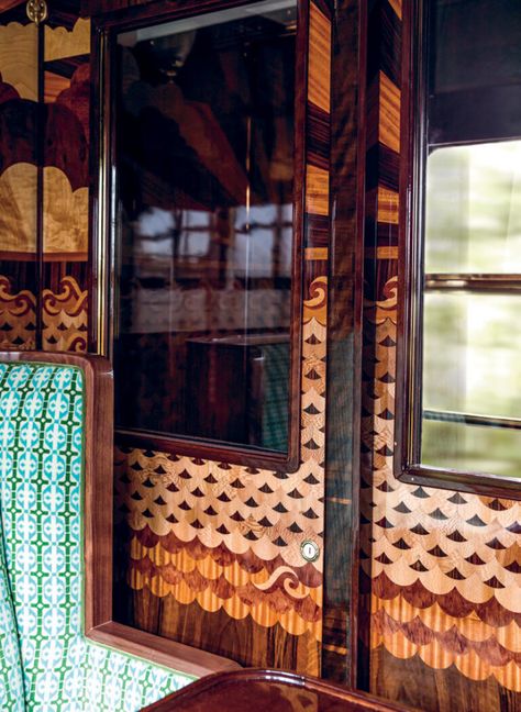 A Wes Side Story: Wes Anderson Redesigns the Belmond British Pullman | VISI Wes Anderson Train, Wes Anderson Interior, Belmond British Pullman, Victoria Station London, British Pullman, Pullman Train, Train Carriage, Polo Bar, Train Projects