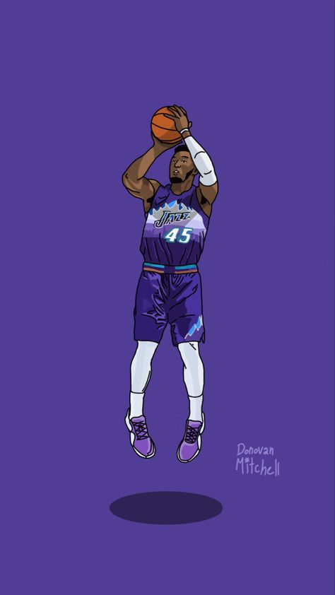 Donovan Mitchell Wallpaper, Basketball Live Wallpaper, Basketball Cartoon, Beats Pill, Nba Basketball Art, Michael Jordan Basketball, Lakers Kobe Bryant, Basketball Videos, Nba Art