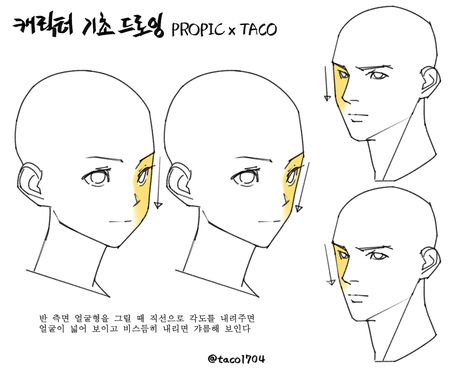 Taco Drawing, 얼굴 드로잉, 얼굴 그리기, Manga Drawing Tutorials, Anatomy Sketches, Body Reference Drawing, Art Tools Drawing, Art Manga, Poses References