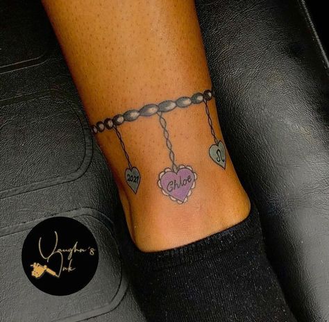 101 Best Charm Bracelet Tattoo Ideas That Will Blow Your Mind! - Outsons |  husband name tattoos for women unique Memorial Tattoo Husband, Husband Name Tattoos For Women, Husband Name Tattoos, Bracelet Tattoo Ideas, Charm Bracelet Tattoo, Husband Tattoo, Wrist Bracelet Tattoo, Charm Tattoo, Chain Tattoo