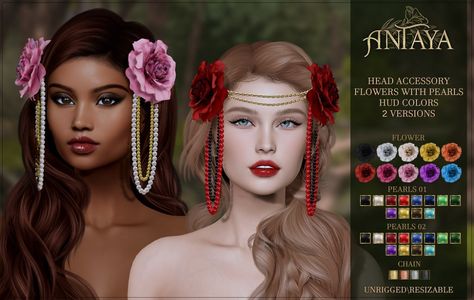 We <3 Role-Play | :: ANTAYA :: Head Accessory - Flowers with… | Flickr Head Accessories Sims 4 Cc, Sims 4 Head Accessories, Head Peice, Flowers With Pearls, Witchy House, Pelo Sims, Sims 4 Cc Folder, Sims 4 House Design, Sims Games