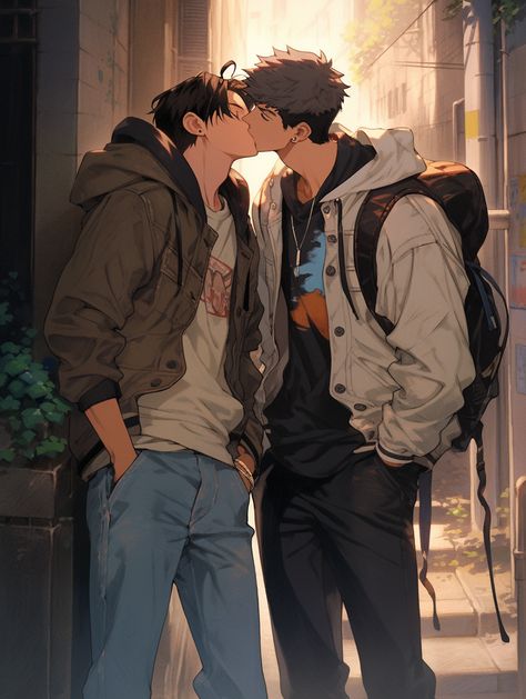 Artist: @himukai_an Dreamy Artwork, Gay Aesthetic, Dream Artwork, Dark Anime Guys, Anime People, Manga Cute, Manga Boy, Cool Animations, Gay Art