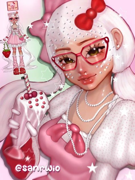 Hello Kitty Fan Art Human, Purikaaaa Art, Good Art Styles, Purikura Art, Jelly Art Puririkaaa, Purrika Art, Bubble Art Style, Jelly Art Style Drawing, Jellyart Style