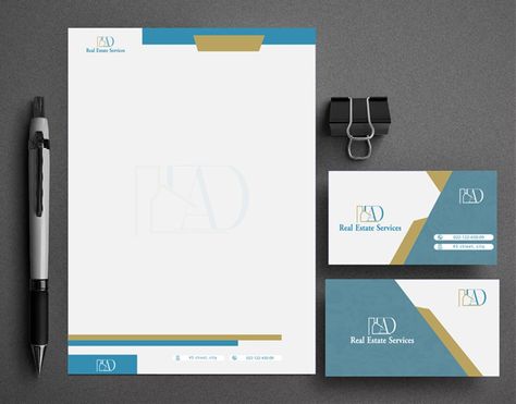 Letterhead and business card design Estate Logo Design, Real Estate Logo Design, Estate Logo, Letterhead Design, Real Estate Logo, Letterhead, For Real, Business Card Design, Business Card