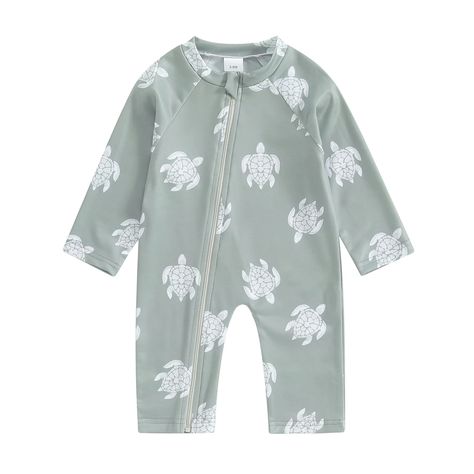 Suealasg Baby Boys Summer One Piece Swimsuit 3M 6M 12M 18M Long Sleeve Turtle Print Swimwear Infant Newborn Boys Rash Guard Bathing Suit - Walmart.com Baby Boy Swimsuit, Toddler Rash, One Piece Swimsuit With Shorts, Baby Boy Swimwear, Baby Boy Swim Trunks, Summer One Piece, Toddler Swimsuits, Rash Guard Swimwear