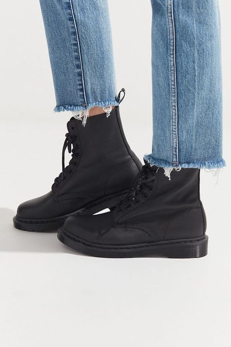 Slide View: 6: Dr. Martens 1460 Pascal Virginia Mono Boot 1460 Pascal Virginia, Dr Martens 1460 Pascal, Tough Girl, Puma Fierce Sneaker, Goodyear Welt, Sneakers Boots, Dr. Martens, Platform Sandals, All Black Sneakers