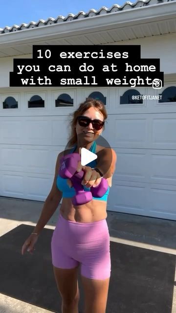 Janet Osborne on Instagram: "Who says you need heavyweights for a killer workout?  These are some of the best lightweight exercises you can do at home to get strong and fit 💪🏼  Do each exercise for 30 seconds with a 15 second break. Aim for 3 rounds. 😅   I am using 3 pound dumbbells. Use what is right for you.  SUBSCRIBE to join my 30 minute home workouts. All levels!   Large indoor/outdoor exercise mat from @yogorillamats use code JANET for extra 10% off. Link in bio.   #lightweights#homeworkoutvideos#subscribe#10minuteworkouts" Lightweight Exercises, Senior Exercises, Pilates Stretches, Wall Pilates, Pallet Building, Morning Exercise, Outdoor Exercise, Killer Workouts, Exercise Mat