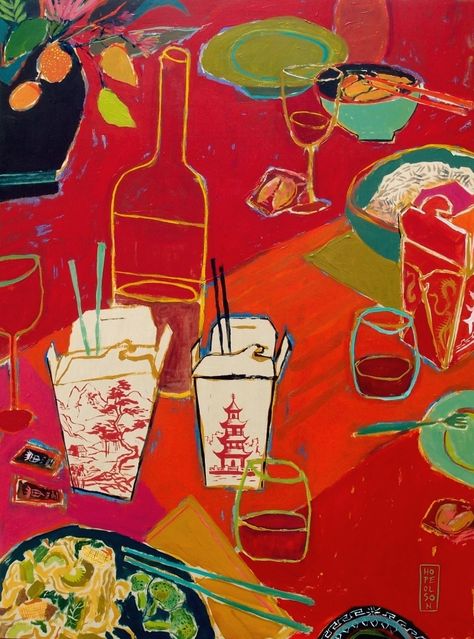 Still Life Series 2017 — Hope Olson Chinese Food Art, Hope Olson, Food Art Painting, Chinese Take Out, Still Life Artists, Life Series, Food Painting, Still Life Art, Oui Oui