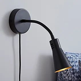 Wall Mounted Lamps Bedroom, Wall Mounted Bedside Lamps, Plug In Wall Light, Adjustable Wall Light, Black Wall Lights, Plug In Wall Lights, Bedside Wall Lights, Bed Lamp, White Wall Lights