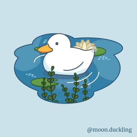 Duck pond swimming Cute art Animal illustration design sticker water ducks beautiful vector design Ducks In Water Drawing, Ducks In A Pond Drawing, Duck Swimming Drawing, Duck Pond Drawing, Pond Drawing Easy, Pond Doodle, Duck In A Pond, Duck In Pond, Ducks In A Pond