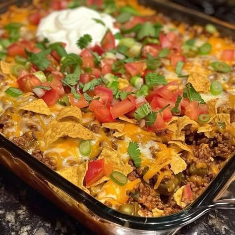 Walking Taco Casserole: Quick, Easy, and Delicious Southwest Chicken Casserole, Walking Taco Casserole, Chicken Taco Casserole, Walking Taco, Walking Tacos, Canned Green Chilies, Southwest Chicken, Rhubarb Cake, Mexican Casserole