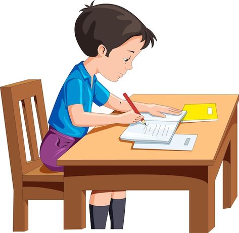 Study Images Cartoon, Study Boy Student Dp, Student Studying Drawing, Study Pics Student, Students Studying Photos, Study Clipart, Homework Clipart, Study Cartoon, Hindi Activity