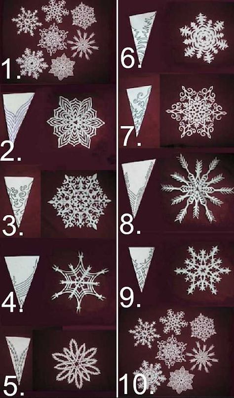 4. Christmas DIY decor: Homemade snowflakes Homemade Snowflakes, Snöflingor I Papper, Christmas Diy Decor, Paper Snowflake Template, Diy Christmas Snowflakes, Paper Snowflakes Diy, Snowflake Template, Snow Flakes Diy, Homemade Christmas Decorations