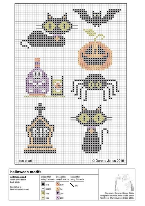 Halloween Cat Cross Stitch, Durene Jones Cross Stitch, Durene Jones, Halloween Cross Stitch Charts, Geek Cross Stitch, Fall Cross Stitch, Stitch Halloween, Buku Harry Potter, Halloween Cross Stitch Patterns