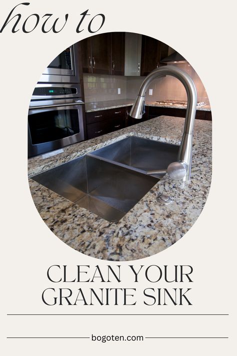 A dark grey granite composite kitchen sink Deep Clean Kitchen, Black Granite Sink, Granite Polish, Granite Composite Kitchen Sink, How To Clean Granite, Clean Kitchen Sink, Granite Composite Sinks, Composite Sink, Black Kitchen Sink