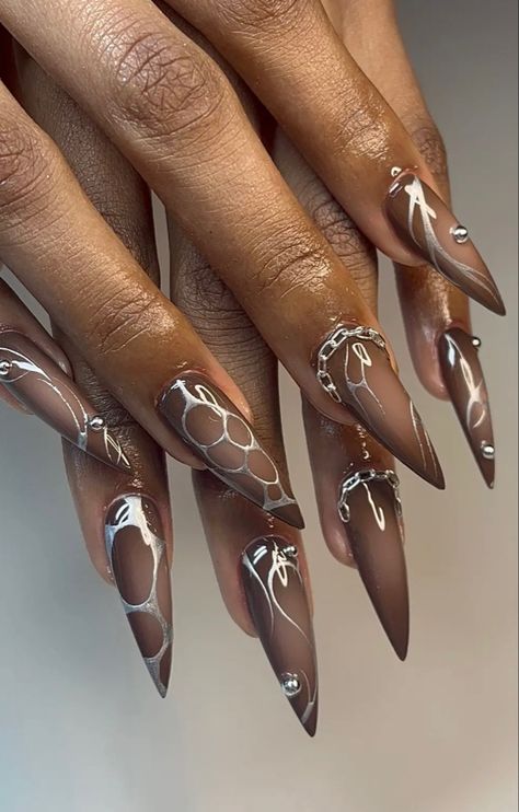 Cheetah Print Nails, Long Stiletto Nails, Cheetah Nails, Sassy Nails, Lace Nails, Short Square Nails, Striped Nails, Unique Acrylic Nails, Bling Acrylic Nails