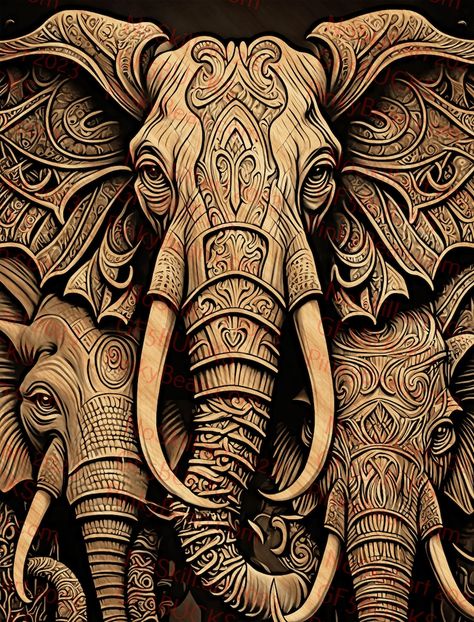 Africa Burn, Elephant India, Illusion 3d, 3d Illusion, Elephant Art, 3d Laser, Zentangle Patterns, The Trip, Art Techniques