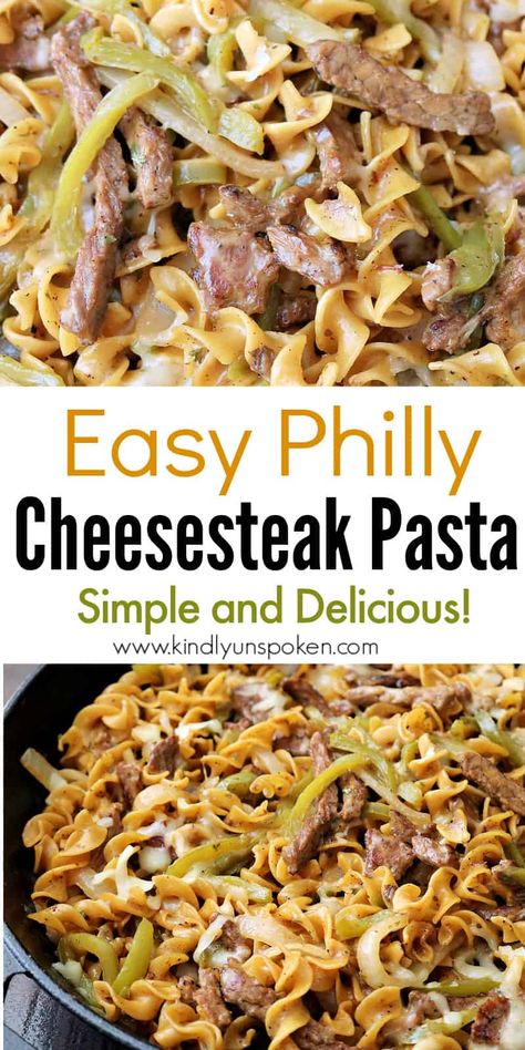 Easy Philly Cheese Steak Pasta, Steakumm Recipes, Philly Cheese Steak Pasta, Philly Cheesesteak Skillet, Philly Cheesesteak Pasta, Cheesesteak Pasta, Pasta Skillet, Dinner Planning, Steak Pasta