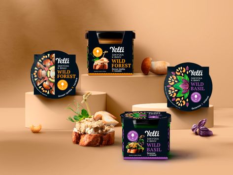 (72) Yelli – toppings for bruschettas – Packaging Of The World Instant Food Packaging, Premium Food Packaging, Premium Packaging Design, Glass Shelves Decor, Food Set Up, Cheese Packaging, Chocolate Packaging Design, Ice Cream Packaging, Food Artwork