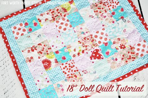 Quilted Doll Blanket, Doll Bed Quilts, Doll Quilt Patterns Free, Doll Blankets To Sew, Miniature Quilts Patterns Free, Doll Quilt Patterns, American Girl Doll Quilt, Doll Blankets, Girl Quilts Patterns