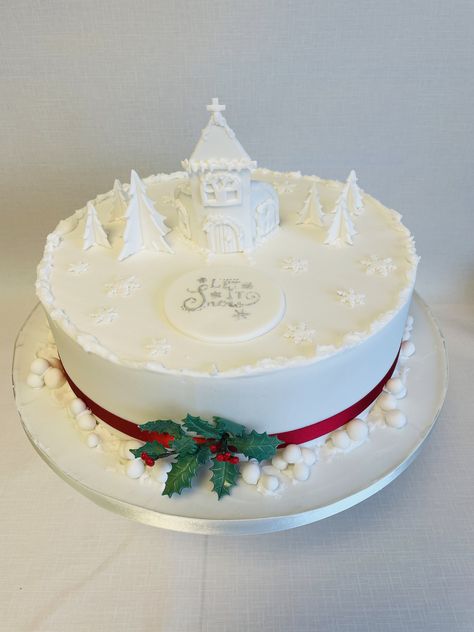 Traditional royal iced fruit cake for Christmas with snowy Christmas scene and holly & berry spray Snowy Christmas Scene, Cake For Christmas, Snowy Christmas, Christmas Cakes, Holly Berry, Special Cake, Christmas Past, Christmas Scene, Christmas 2023