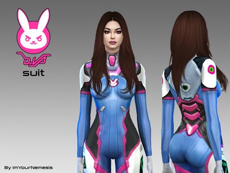 Suit Template, Hero Clothes, Sims 4 Tsr, D.va Overwatch, Cc Folder, Sims 4 Anime, Overwatch Cosplay, Suit Cosplay, Sims 4 Game Mods