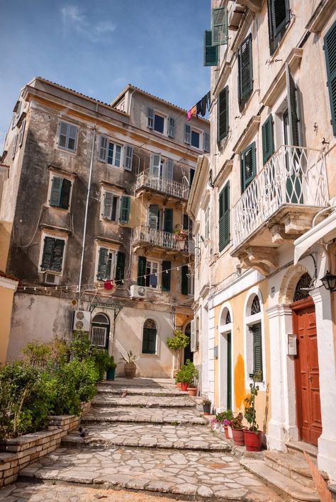 Corfu Town, Corfu Island, Corfu Greece, Vintage French Country, Sea Island, Shore Excursions, Corfu, Dream Vacation, Architectural Design