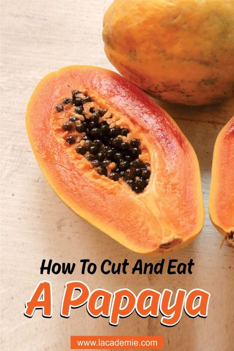 How to Cut and Eat a Papaya: Ultimate Guide in 2024 How To Cut Papaya Fruit, How To Eat Papaya Seeds, How To Cut Papaya, Unripe Papaya Recipes, How To Eat Papaya, Papaya Recipes Healthy, Papaya Ice Cream, Fruit Guide, Papaya Recipes