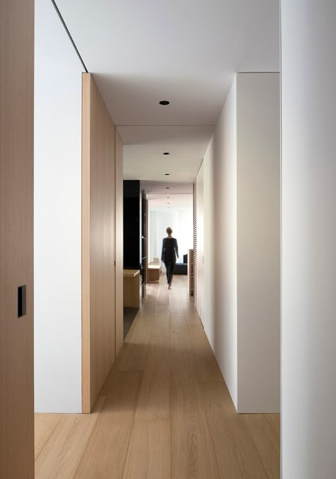 RM Apartment by Francesc Rifé Studio Corridor Design, Apartment Door, Long Hallway, Apartment Renovation, 아파트 인테리어, Minimalism Interior, Design Del Prodotto, Wood Flooring, House Flooring