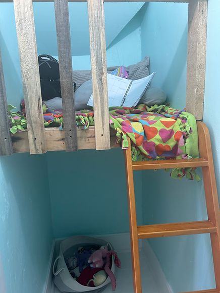 Turn an ugly old closet into a cool kid's fort!  Support the crooked walls in a creative way and make use of that small space! Closet Fort For Kids, Kids Forts Inside, Closet Fort, Kids Forts, Farmhouse Renovation, Small Space, Build Your Own, The Other Side, How To Build