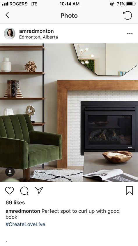 Light Wood Fireplace Surround, Fireplace Mantels Mid Century Modern, Wood Framed Fireplace Surround, Mid Century Modern Fireplace Mantle Living Room, Minimalist Fireplace Tile, Waterfall Fireplace Mantle, Mid Century Fireplace Mantel, Wood And Tile Fireplace Surround, Natural Wood Mantle Fireplace