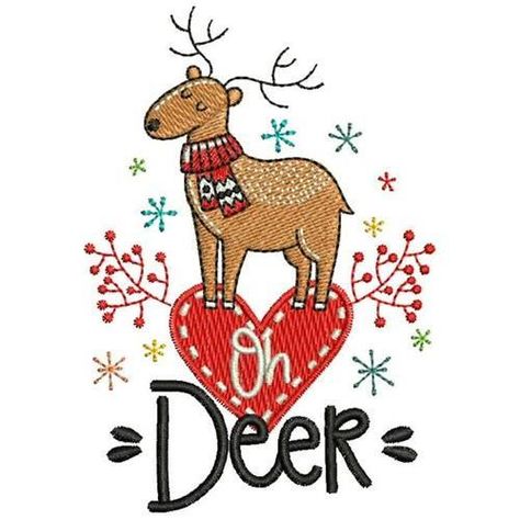 Oh Deer - 4x4 Easy Embroidery Xmas Embroidery, Easy Embroidery, Oh Deer, Image List, Design Christmas, Christmas Embroidery, The Design Files, Embroidery Patches, Machine Embroidery Design